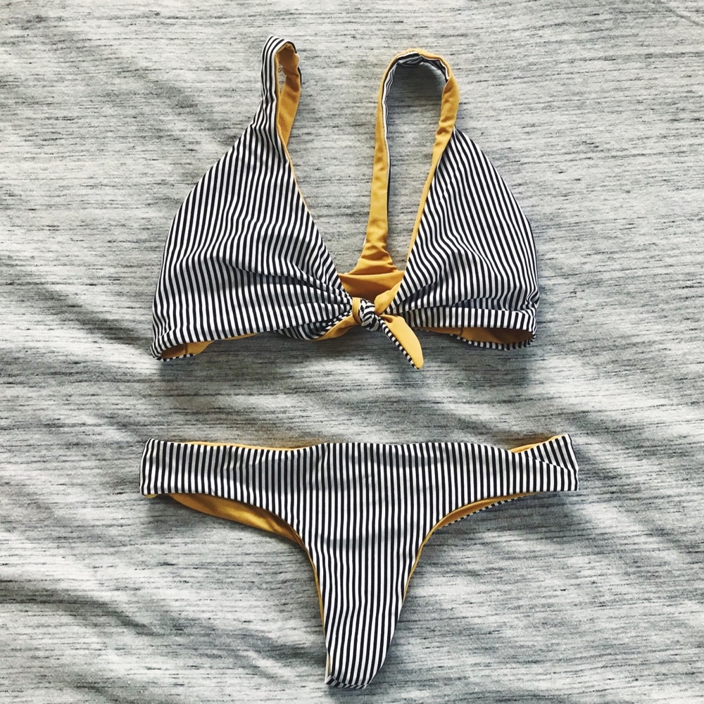 Reversible Lotus Swimwear Handmade In Hawaii Bikini Set